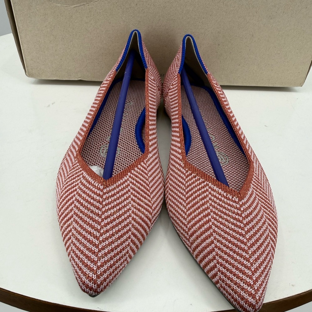 Rothy's Size 5.5 Retired Amber Metallic Herringbone Pointed Toe NEW 002-191 - Picture 7 of 16
